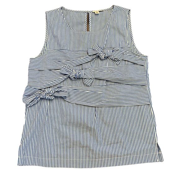 Halogen Womens blue and white stripe top with bows Size XS - Picture 1 of 6